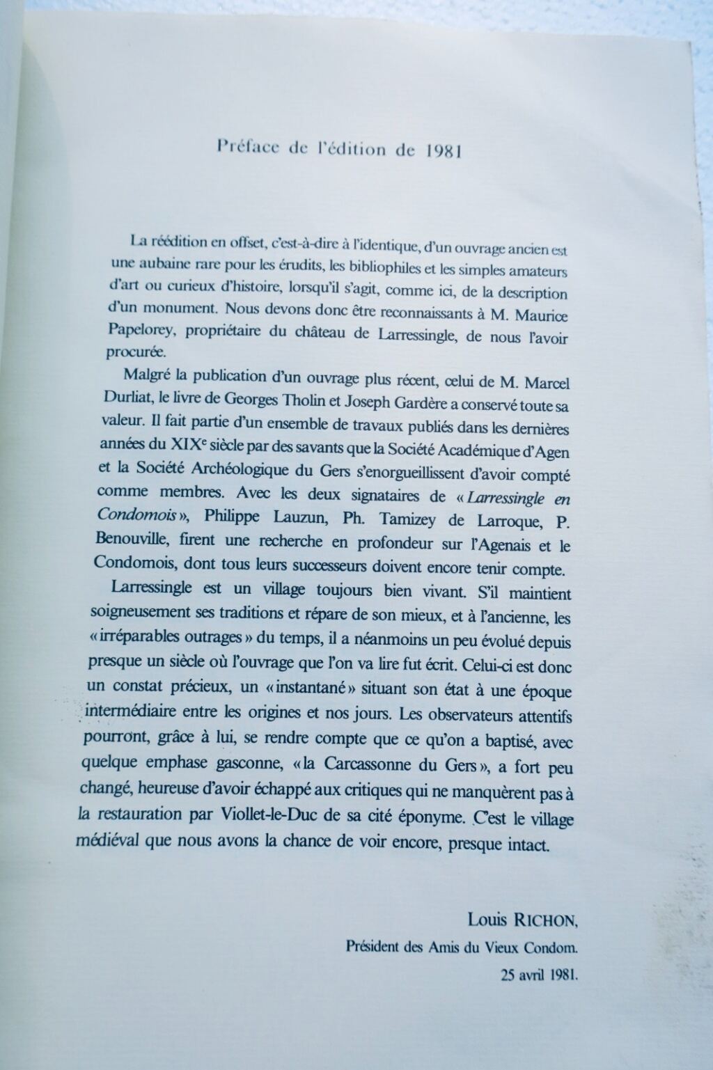 Larressingle en Condomois. 描述与历史