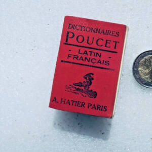 Latin-French Dictionary by Poucet, 36 x 54 mm miniature