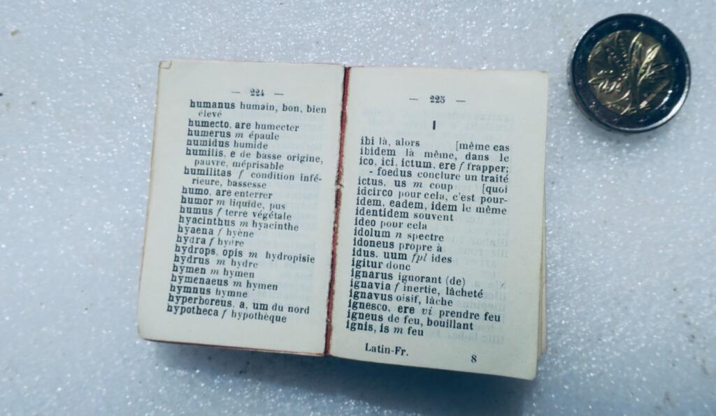 latin dictionnaire poucet LATIN-FRANCAIS 36 x 54 mm. miniature