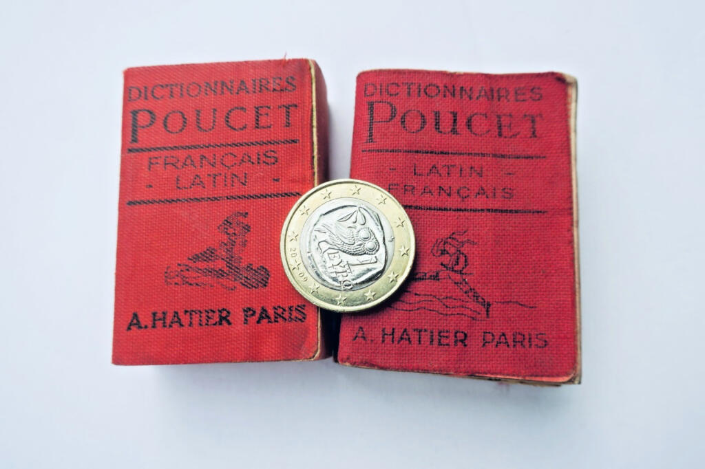 latin Wörterbuch Poucet LATIN-FRANZÖSISCH FRANZÖSISCH-LATEIN 36 x 54 mm. Miniaturausgabe