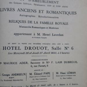 Lavedan 1933 Katalog der Kunst- und Kuriositätengegenstände sowie Möbel