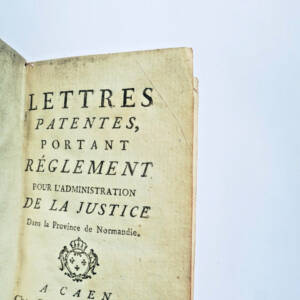lettres patentes portant réglement pour l'administration de la justice 1769