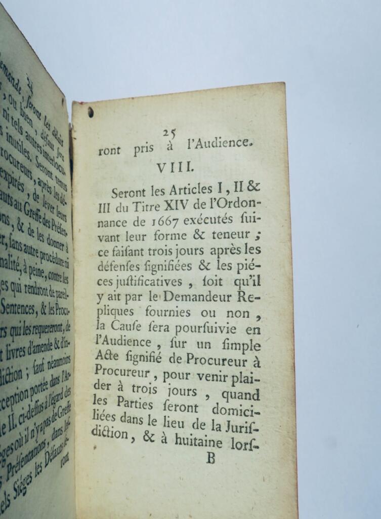 lettres patentes portant réglement pour l&rsquo;administration de la justice 1769