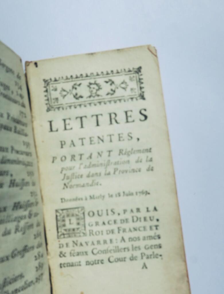 lettres patentes portant réglement pour l&rsquo;administration de la justice 1769