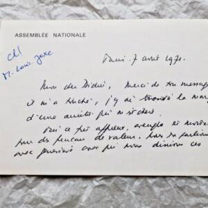 LOUIS JOXE carte autographe manuscrite signée