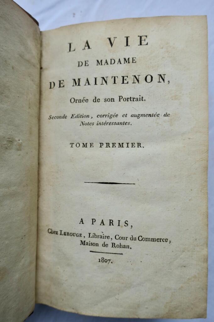 Maintenon la vie de madame de Maintenon 1807