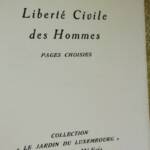 Maistre Liberté Civile des Hommes-Pages choisies - La Librairie Antique