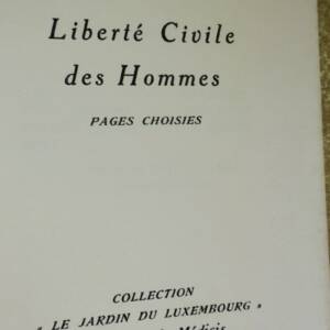 Maistre Liberté Civile des Hommes-Pages choisies