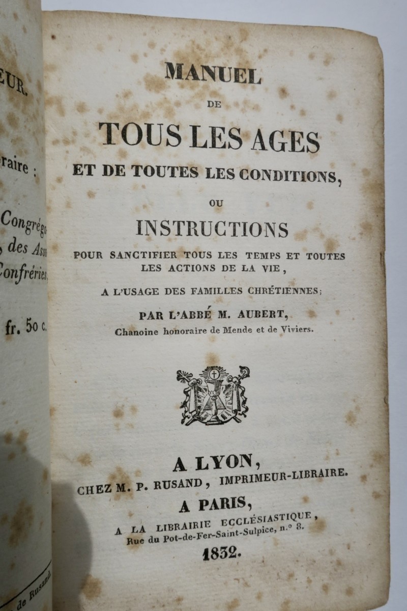 manuel de tous les ages et de toutes les conditions 1832 – Image 3