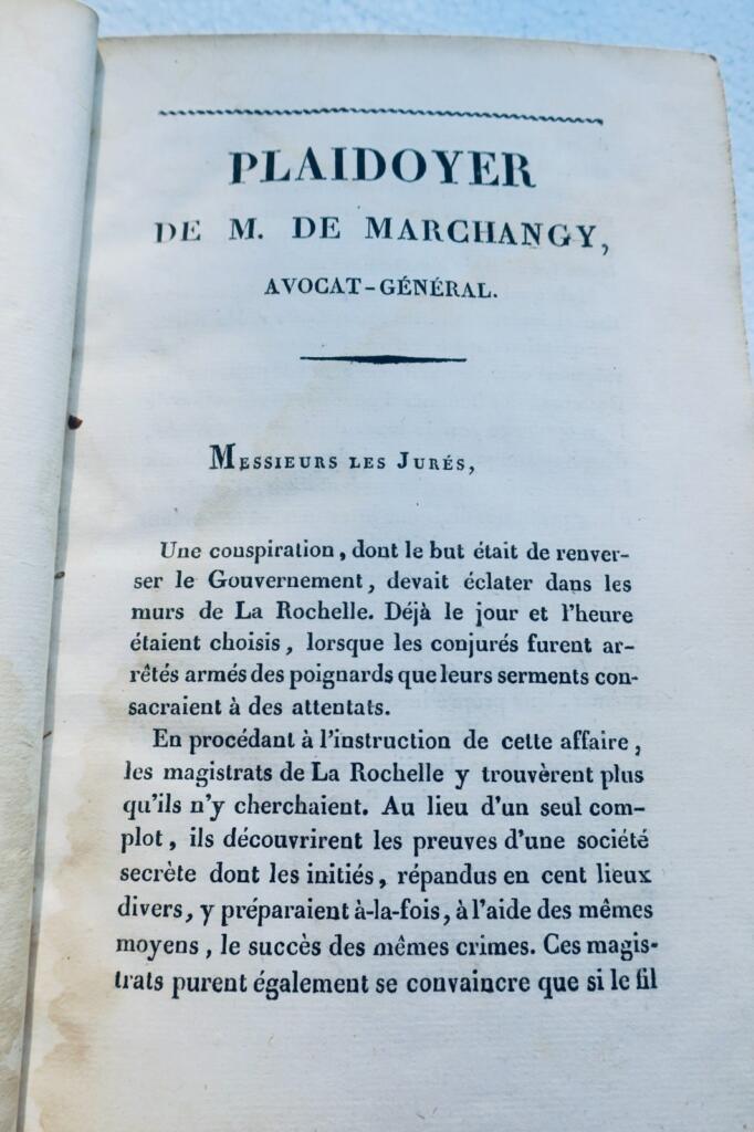 MARCHANGY PLAIDOIR DE M. DE MARCHANGY, AVOCAT-GENERAL 1822