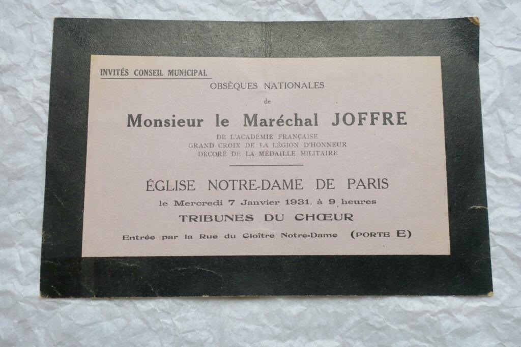 Maréchal JOFFRE 訃報 1931