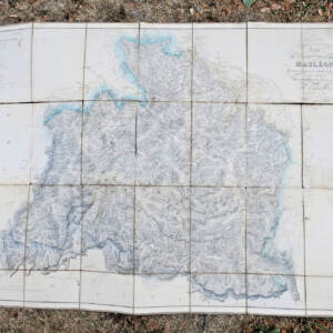 Mauléon star chart mounted on linen 79 x 103 cm. 1853. (64)