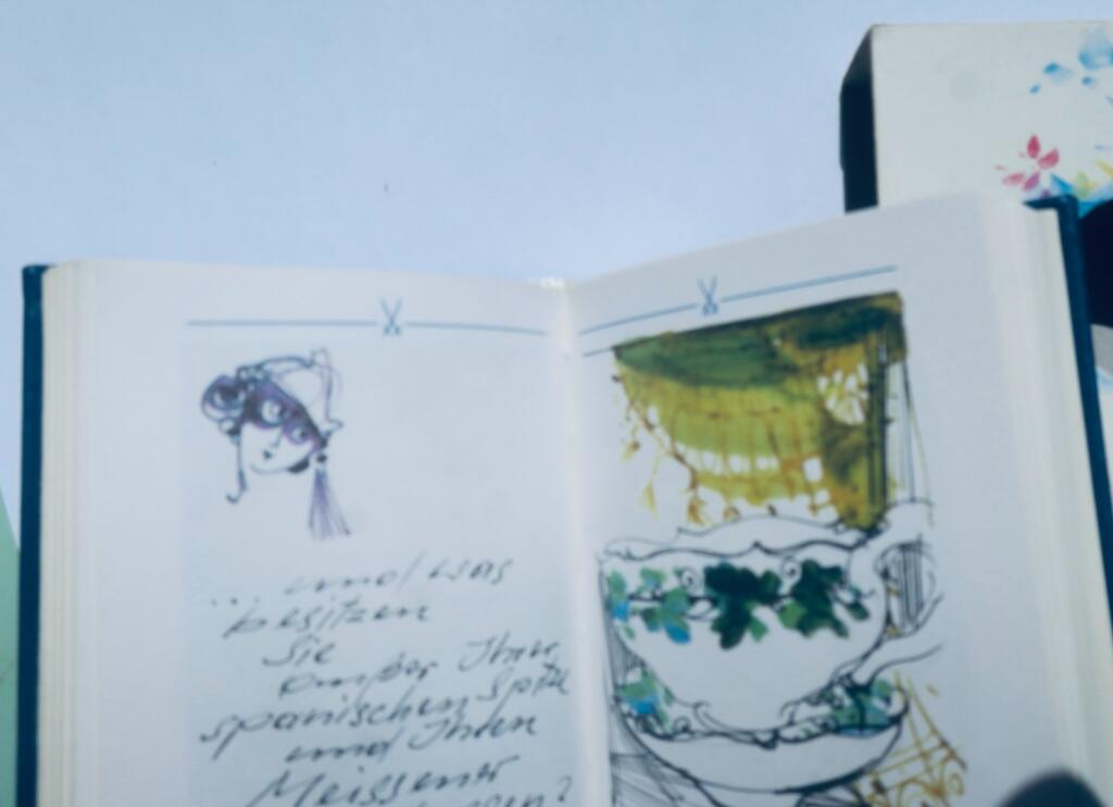 Meissener 瓷器。由Heinz Werner绘制的速写本