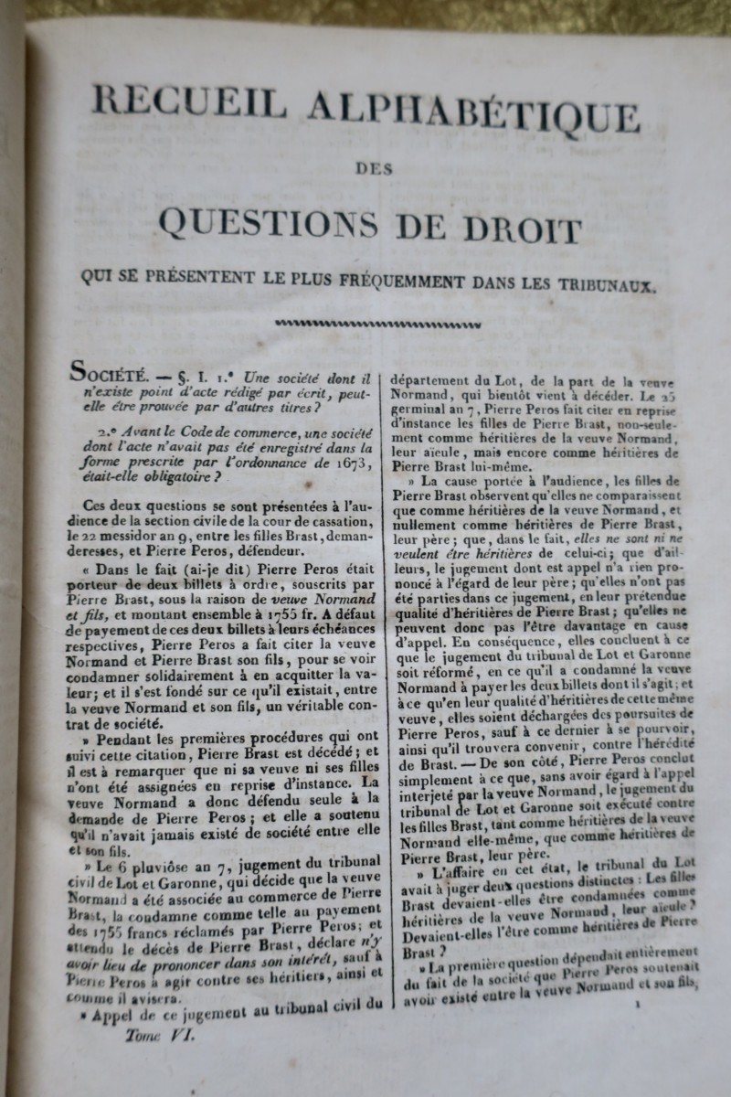 MERLIN M. Recueil Alphabétique des Questions de Droit 1820 – Image 3