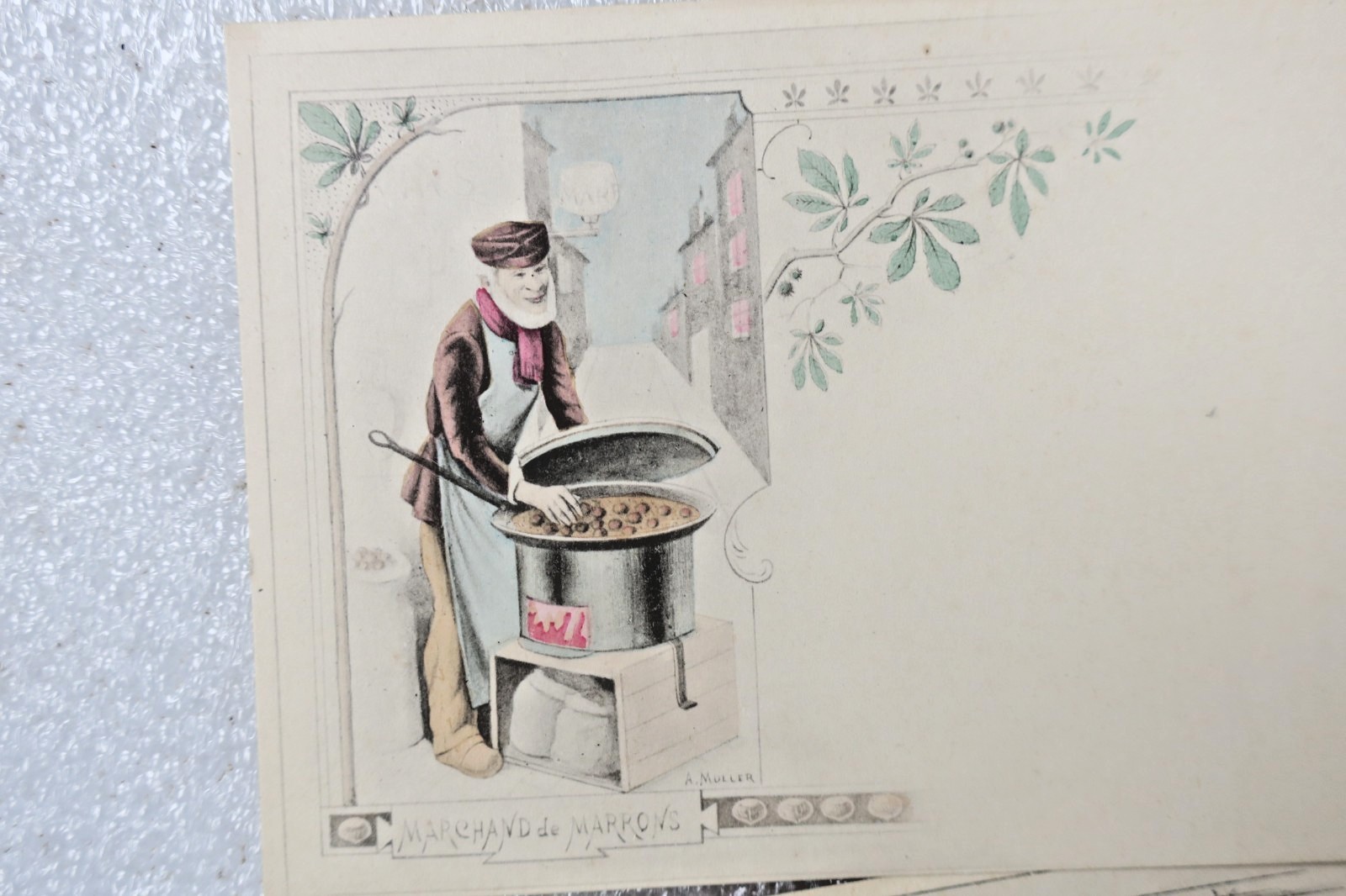 métier illustré par Muller , marchand de gui, de marrons, cochet de fiacre 3 CPA – Image 3