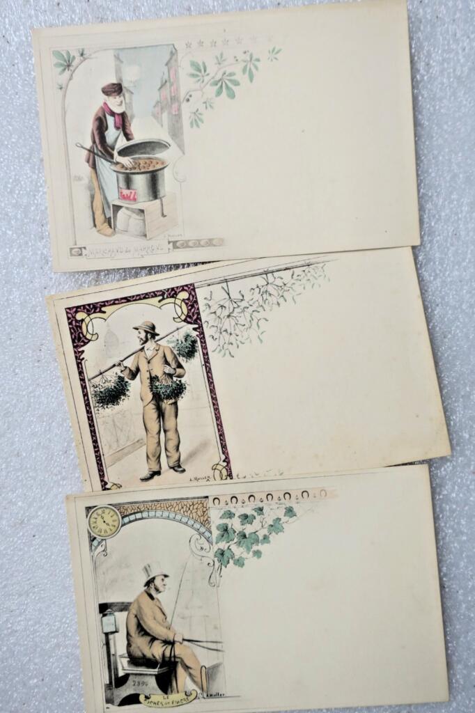 Métier illustrated by Muller, seller of mistletoe, chestnuts, cab horse