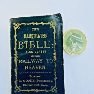 Miniature Bible. The Illustrated Bible: also verses entitled Railway 40x63 mm.