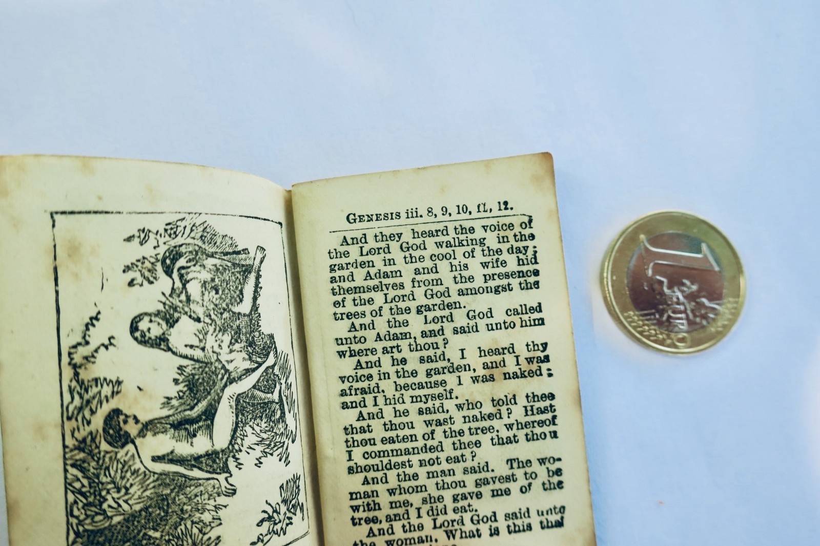 miniature BIBLE. The Illustrated Bible: also verses entitled Railway 40x63 mm. – Image 4