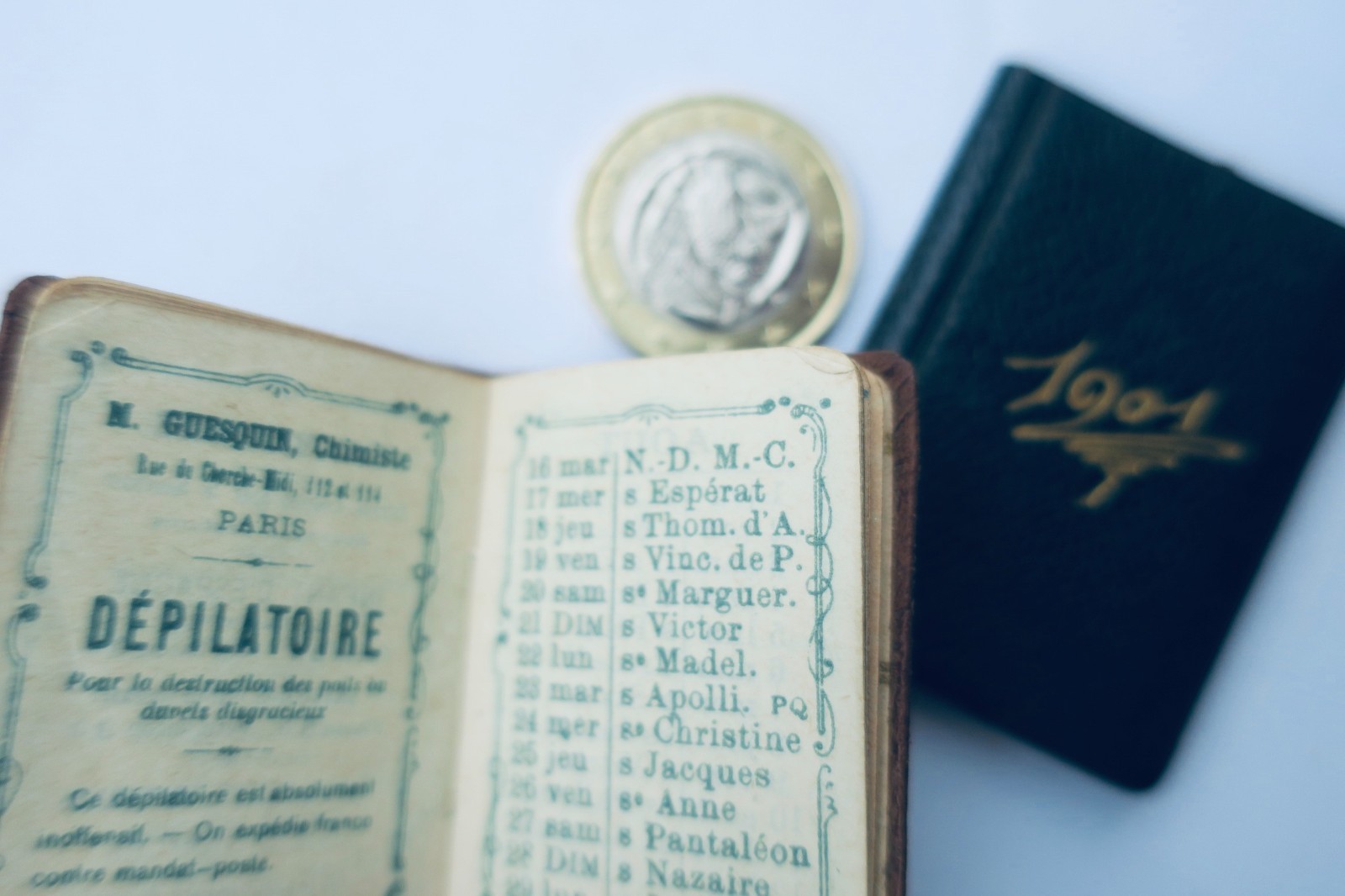 minuscules 2 agendas 1901 35 x 50 mm. parfumeur & papetier – Image 4