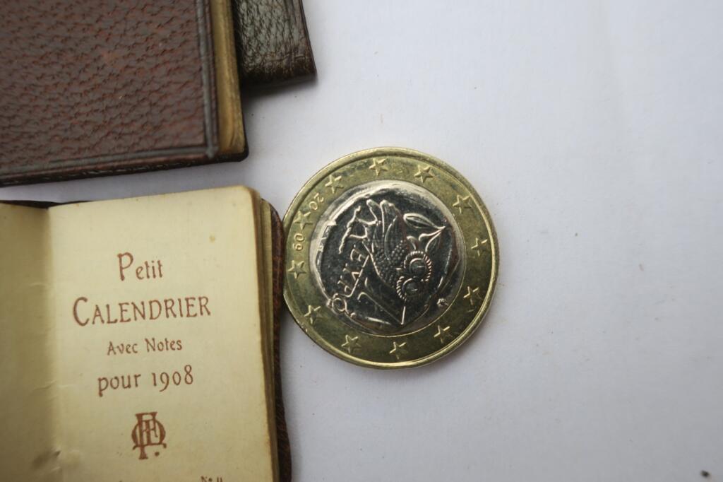 minuscules 3 agendas, calendriers.. 1908 33 x 46 mm. & 23 x 33 mm.