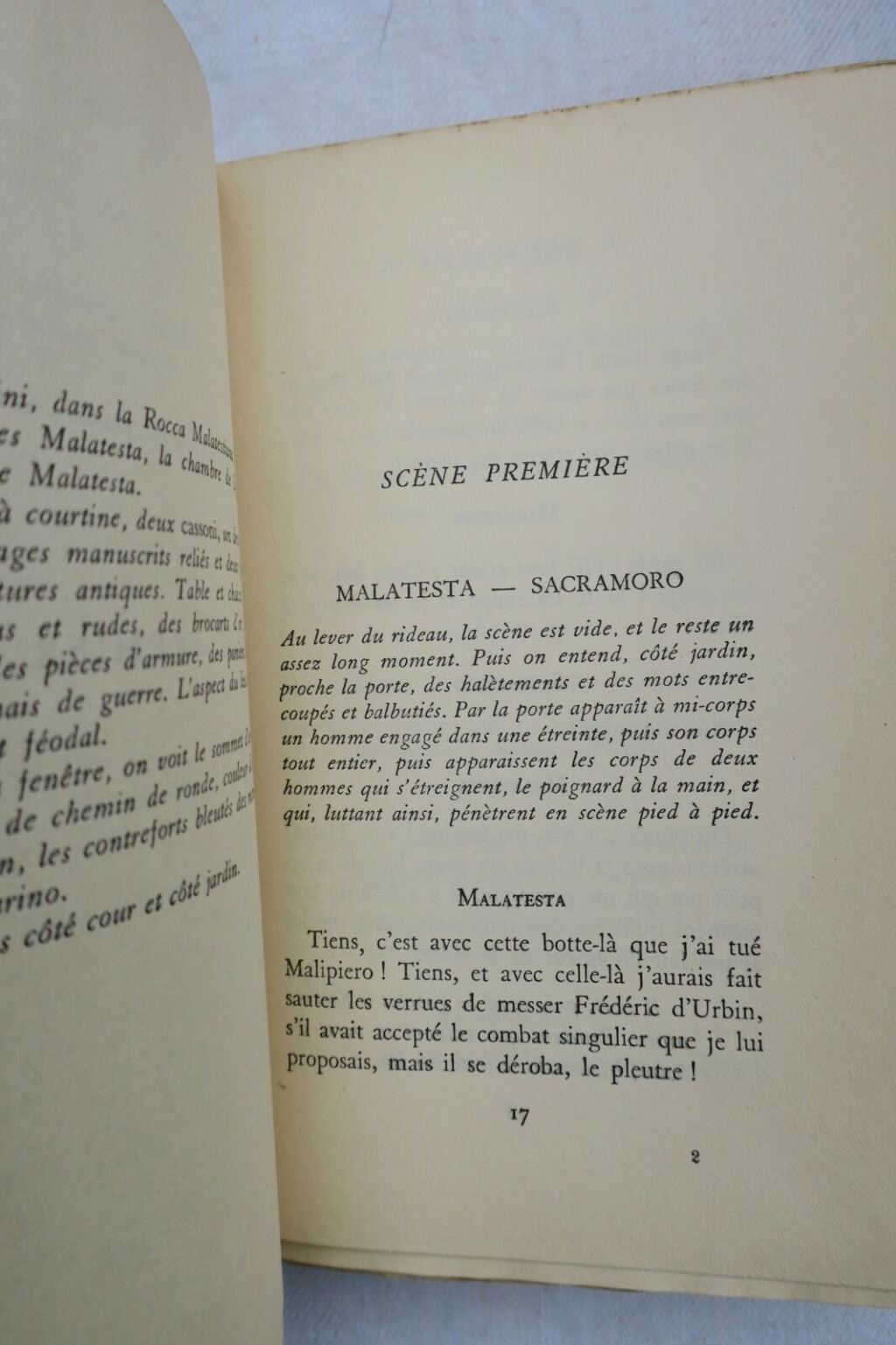 MONTHERLANT MALATESTA. PIECE EN QUATRE ACTES NRF blanche