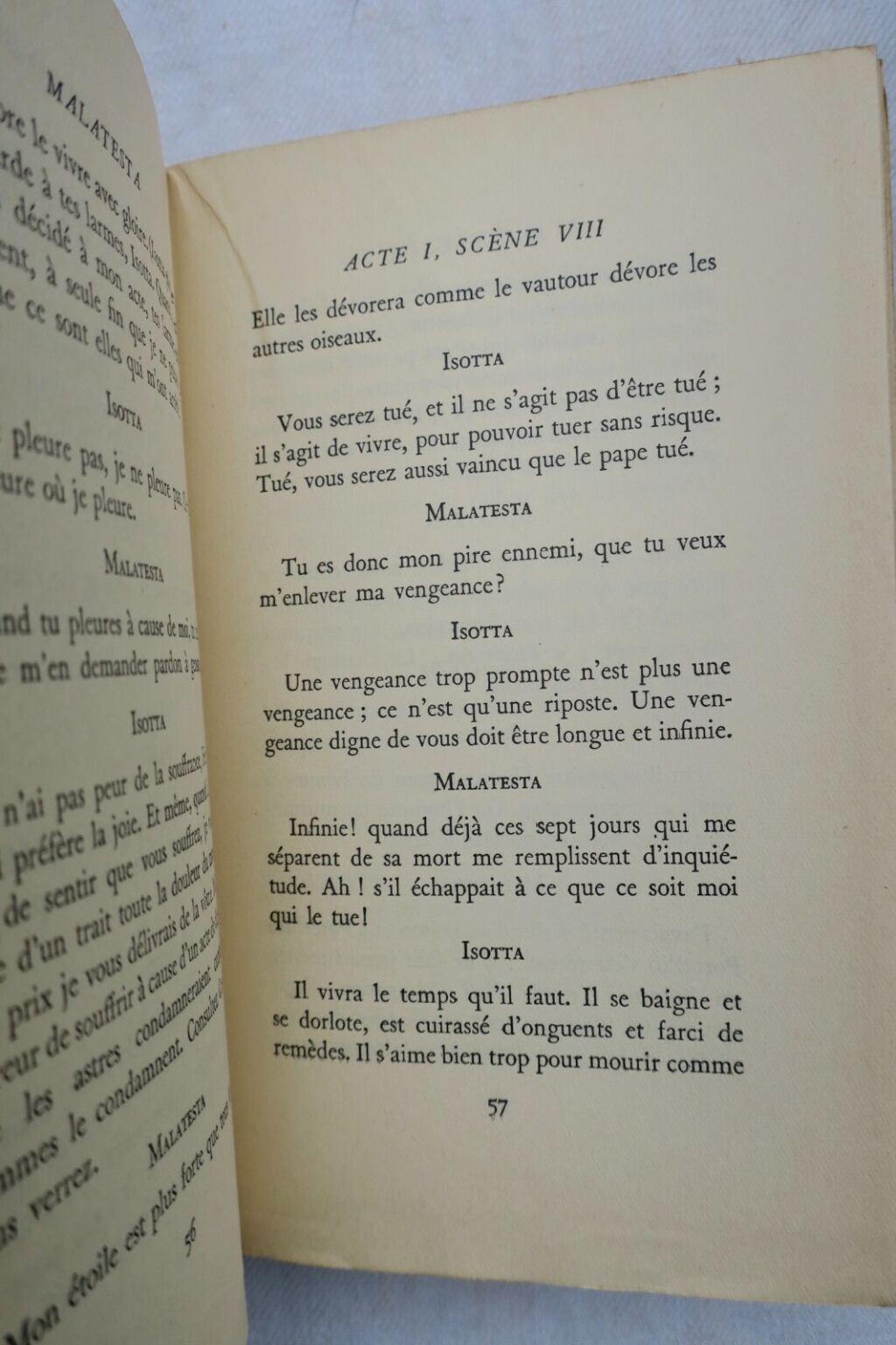MONTHERLANT MALATESTA. PIECE EN QUATRE ACTES NRF blanche