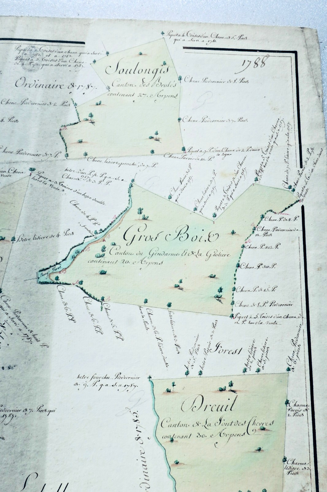 Montluçon 1787 surveyor Cerilly Dreuil Grosbois, Soulongis Epinasse Montfin