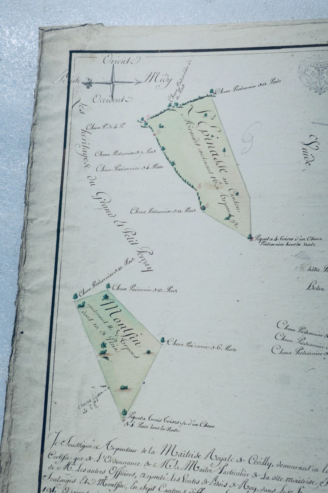 Montluçon 1787 surveyor Cerilly Dreuil Grosbois, Soulongis Epinasse Montfin
