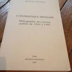 French onomastics. Bibliography of published works