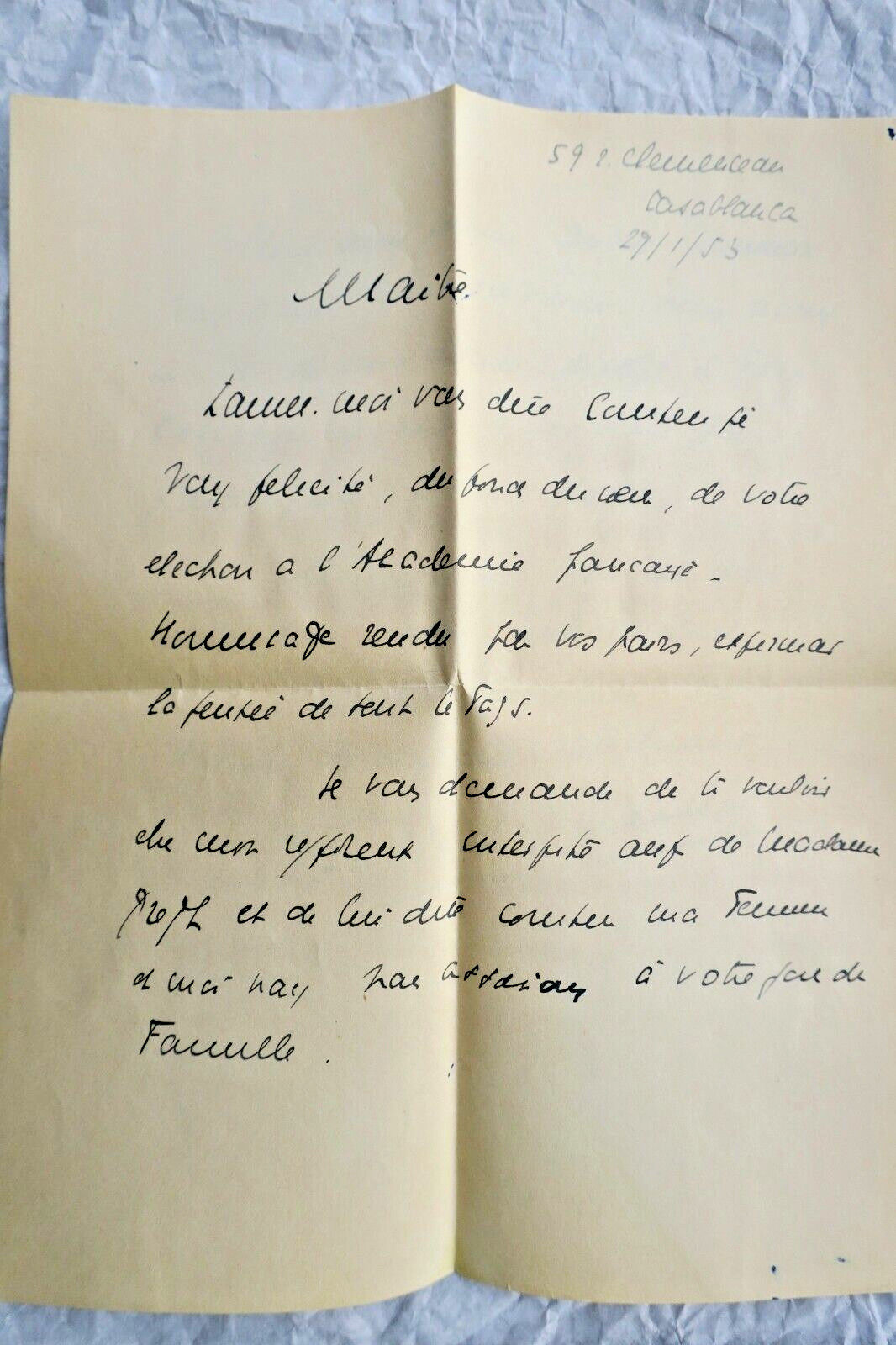 Pierre Lyautey belle lettre autographe manuscrite - La Librairie Antique