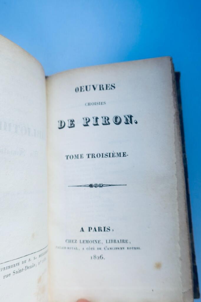 Piron selected works of Piron 1826 miniature book
