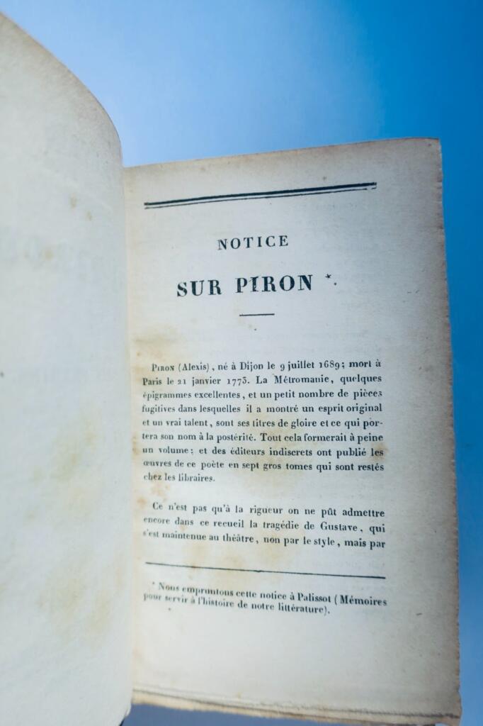 Piron selected works of Piron 1826 miniature book