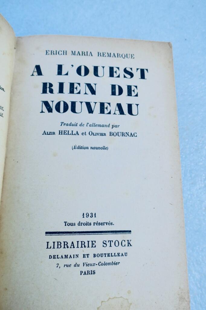 Erich Maria Remarque: Im Westen nichts Neues. 1931