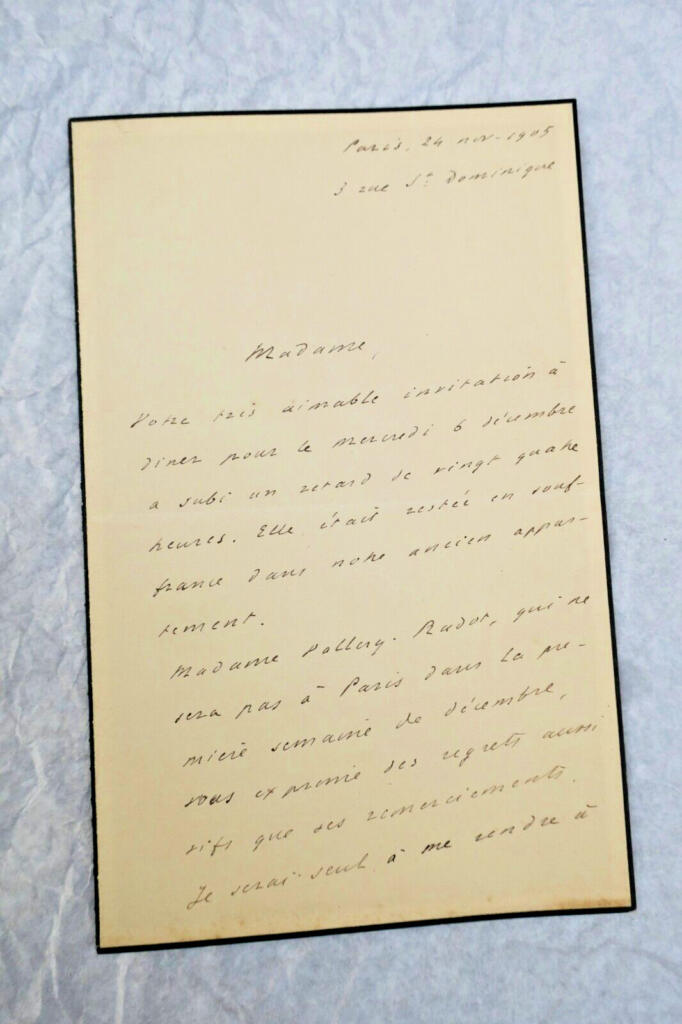 ルネ・ヴァレリー＝ラドー 自筆肉筆サイン付書簡