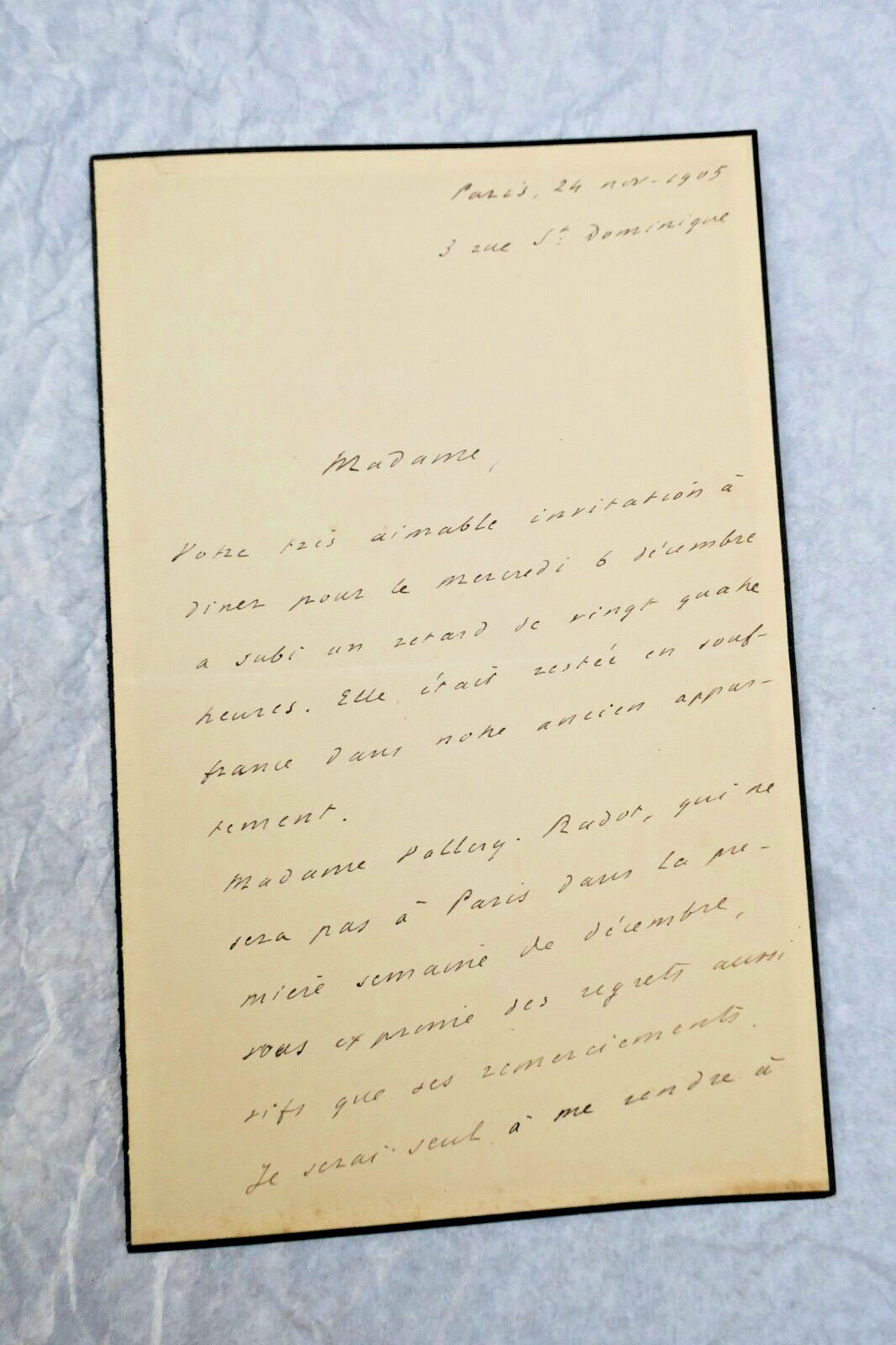 René Vallery-Radot lettre autographe manuscrite & signée - La Librairie Antique