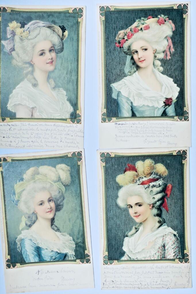 Rococo 4 cards Meissner & Buch illustrated - grandes dames