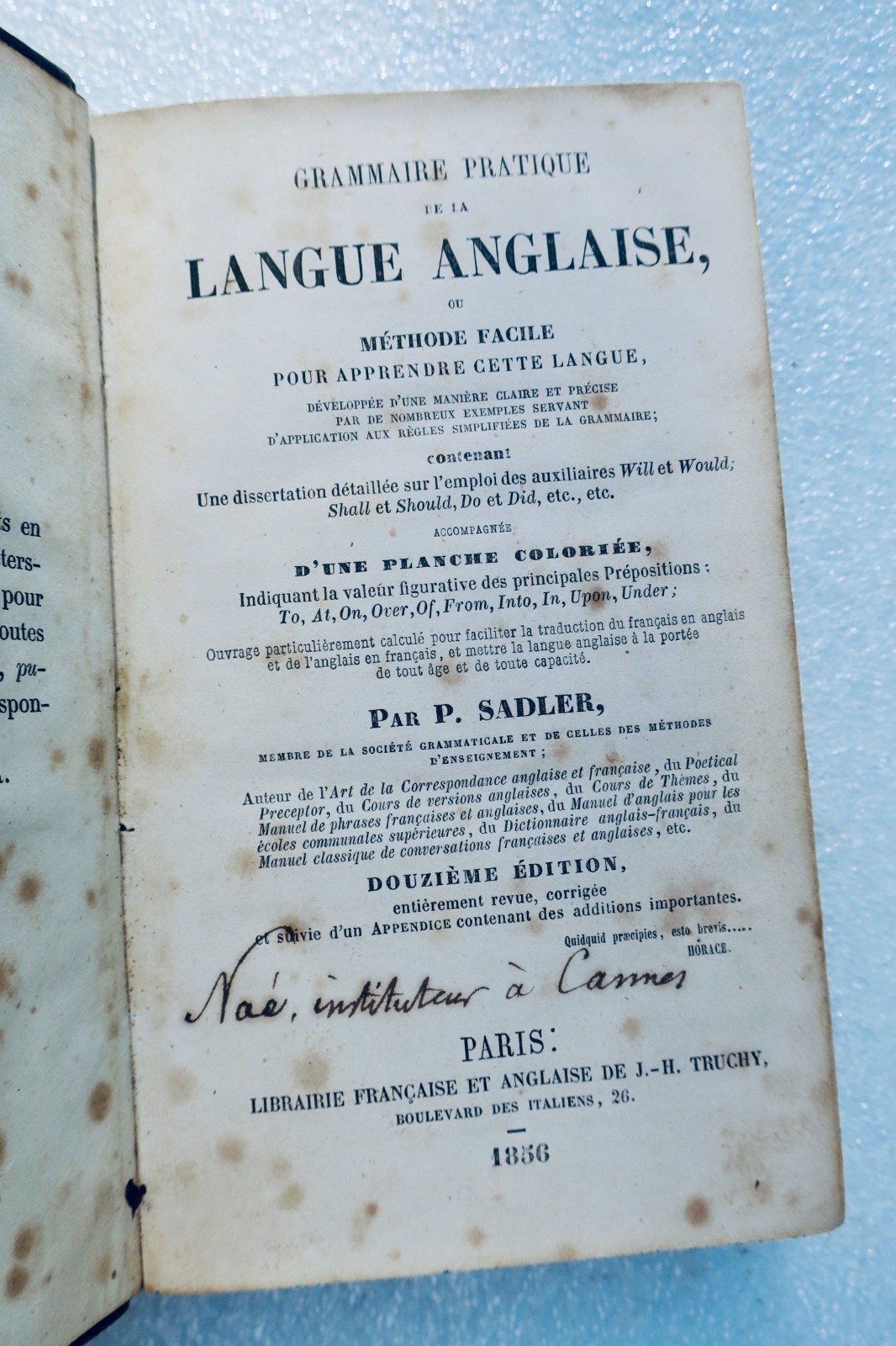 Sadler P. Grammaire pratique de la Langue Anglaise ou Méthode facile 1856 – Image 9