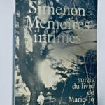 SIMENON Georges MEMOIRES INTIMES – SIMENON - La Librairie Antique