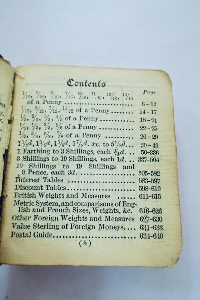 Thumb Ready Reckoner (Containing Calculations from One-sixteenth of a Penny