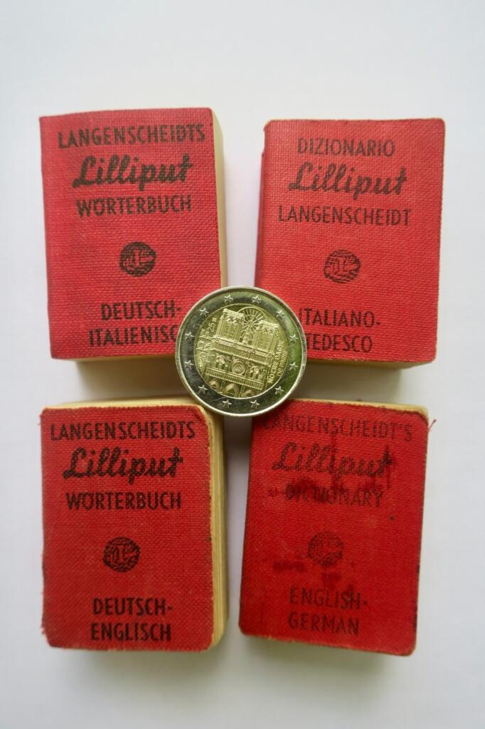 traducteur dict. lilliput Deutsch franzosich english itali minuscule 36 x 48 mm.