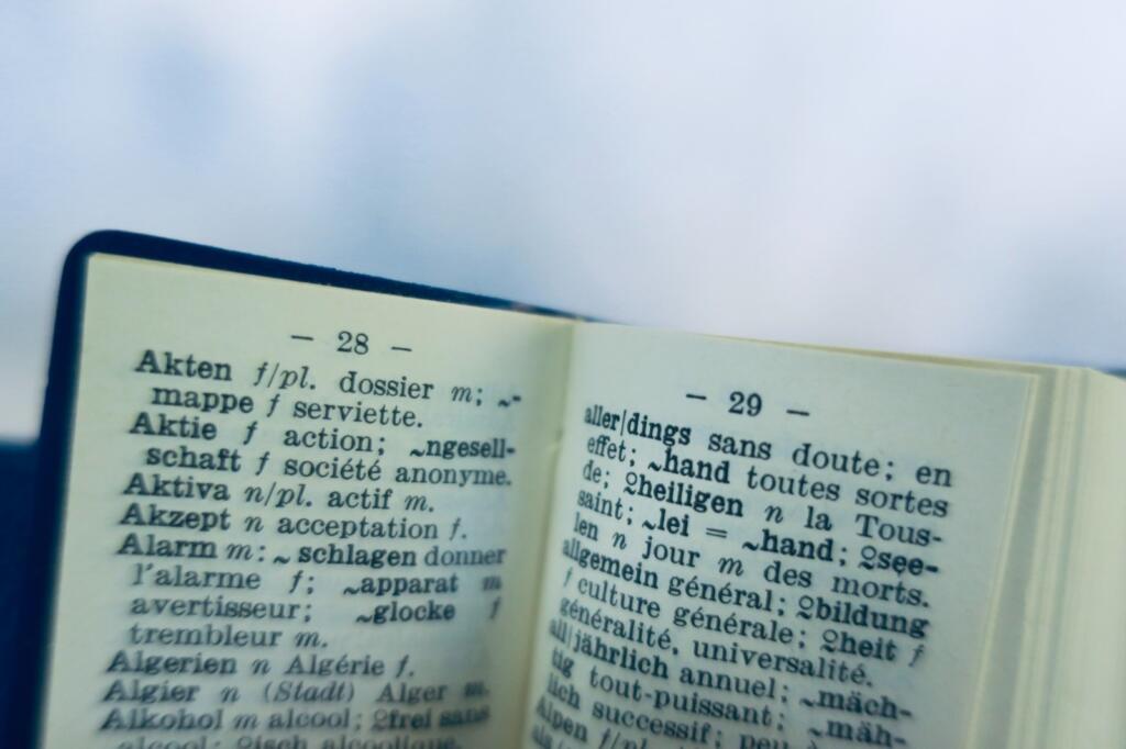Translator dictionary Lilliput German French English miniature 36 × 50 mm