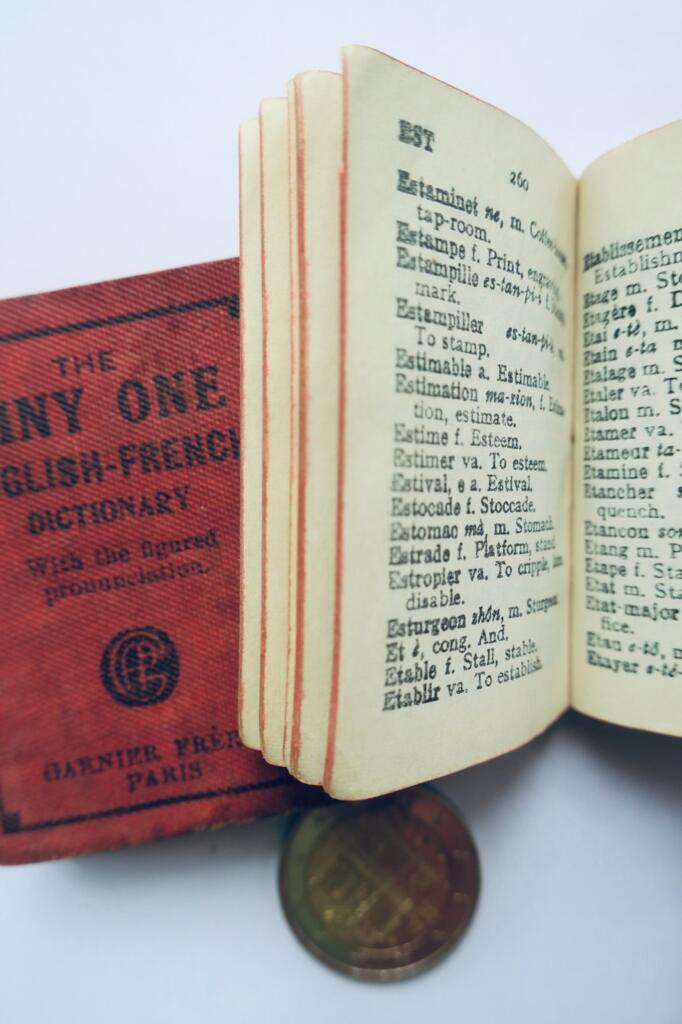 Lilliput translator dictionary French‑English English‑French miniature 60 × 40 mm