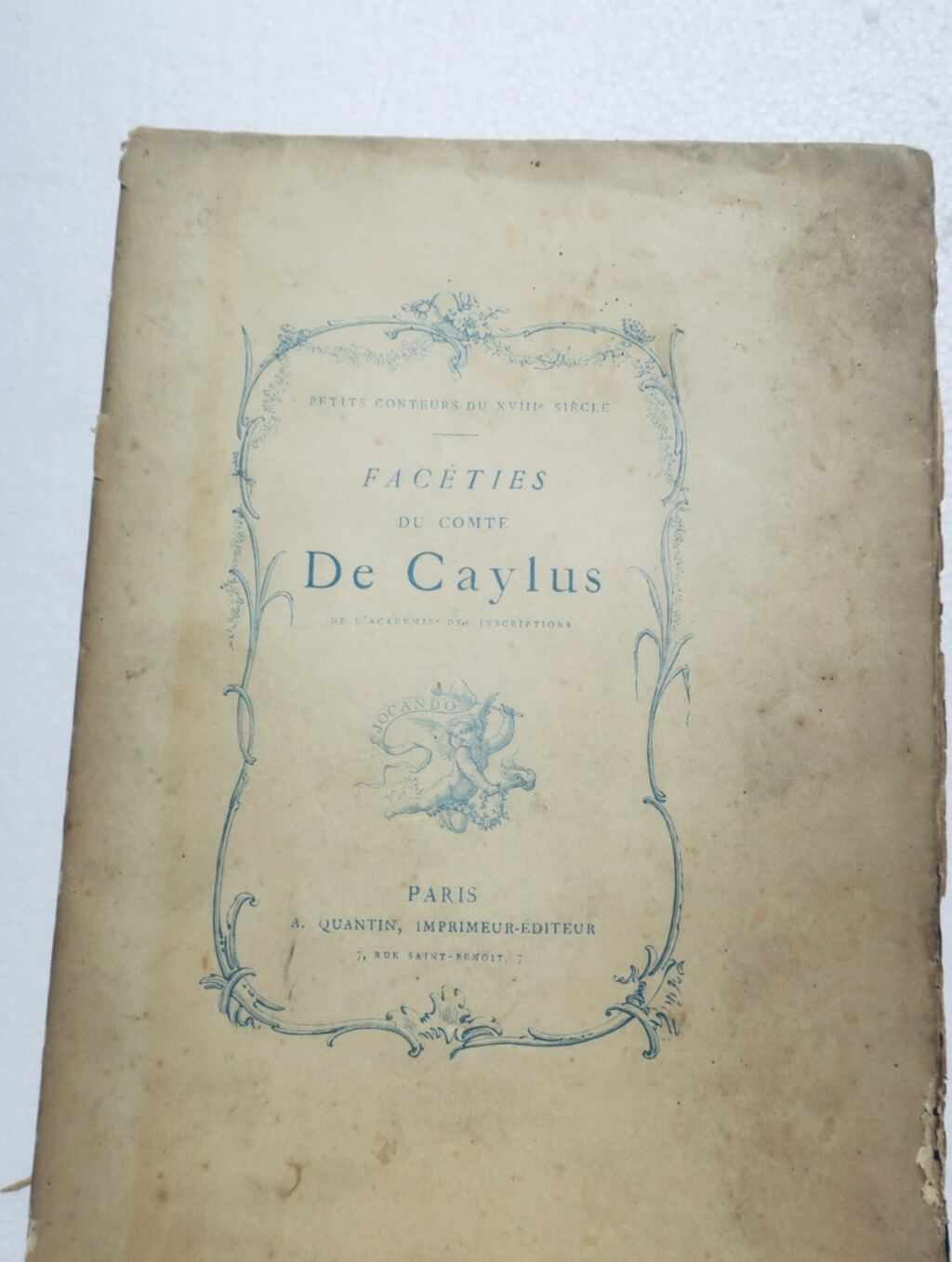 UZANNE OCTAVE FACETIES DU COMTE DE CAYLUS 1879