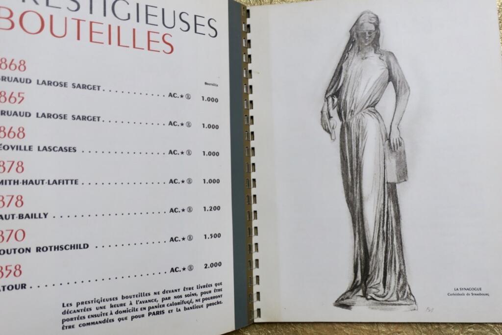 Vin List of Great Wines 1951. Vierge Folle of the Strasbourg Cathedral