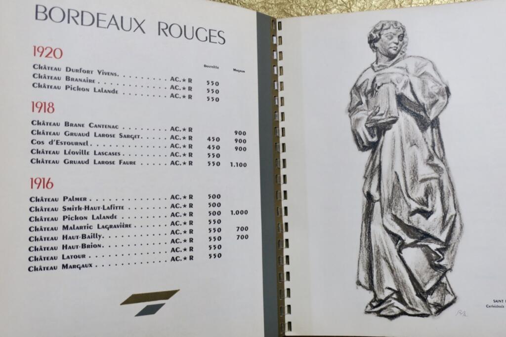Vin List of Great Wines 1951. Vierge Folle of the Strasbourg Cathedral