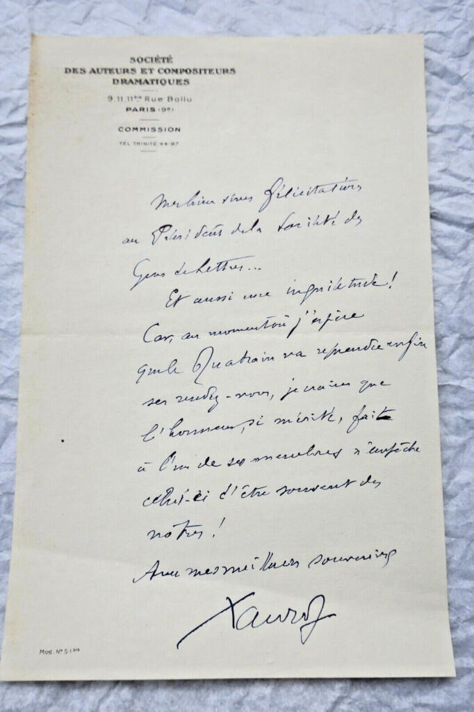 XANROF schöne handschriftliche Autographen