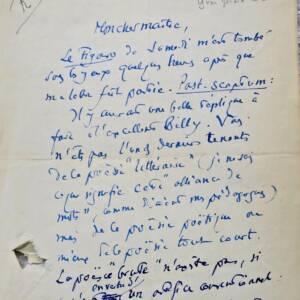 Yves-Gérard Le Dantec belle lettre autographe manuscrite & signée