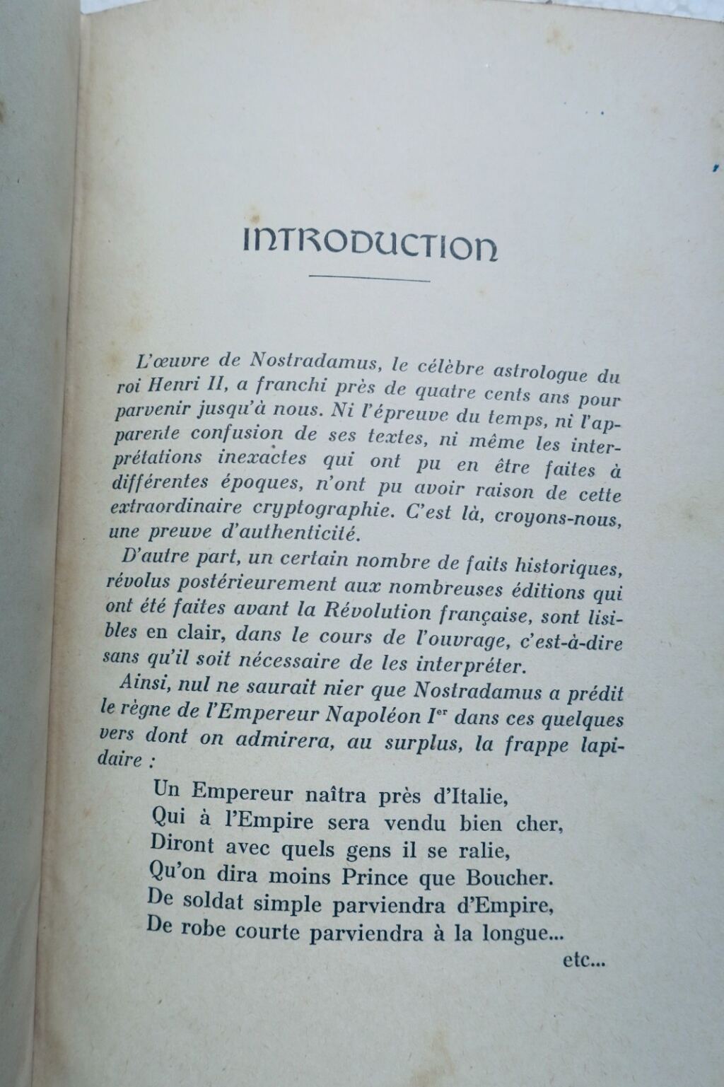 prophéties de Nostradamus dévoilées. Lettre à Henri II
