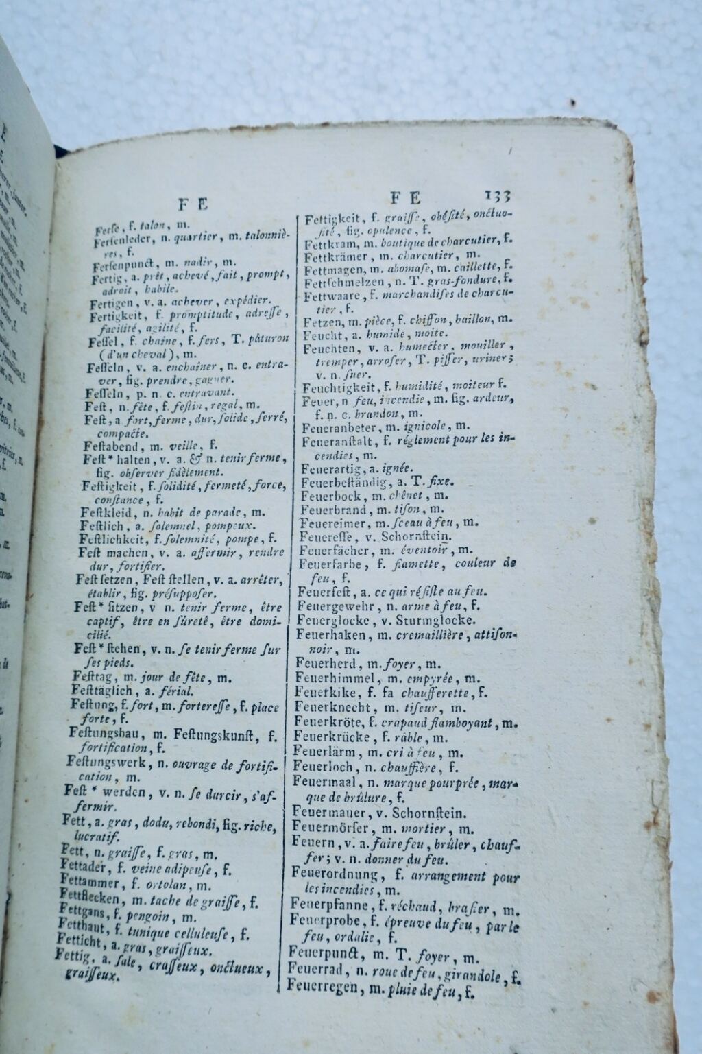 German Pocket Dictionary German-French 1803