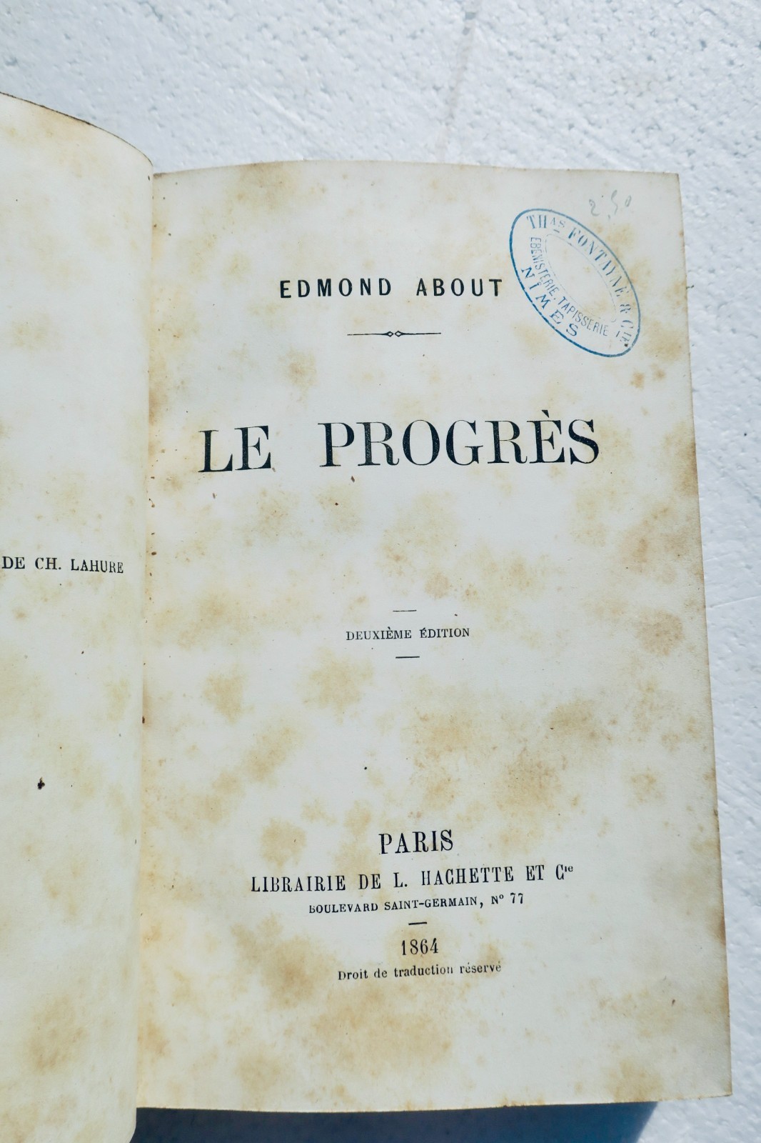 About Edmond Le Progrès 1864